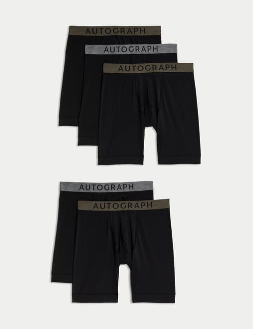 5 Pack Sports Longer Leg Trunks with Stretch