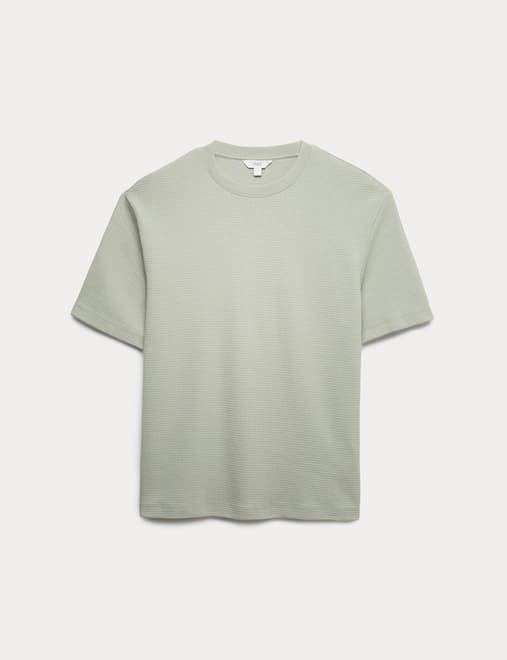 Relaxed Pure Cotton Waffle T-Shirt