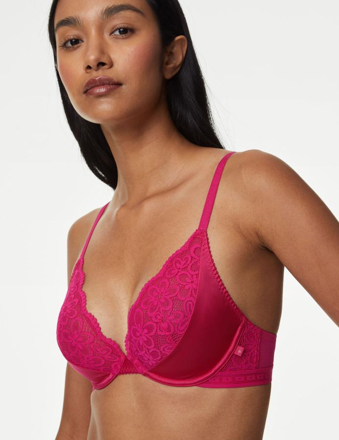 Ines Satin Wired Plunge Bra A-E