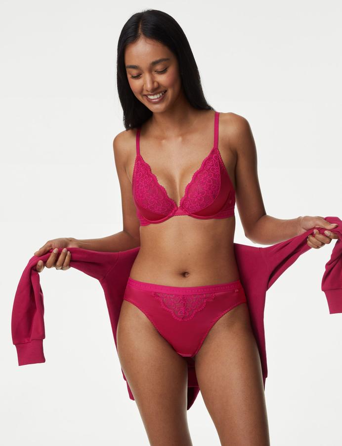 Ines Satin Wired Plunge Bra A-E