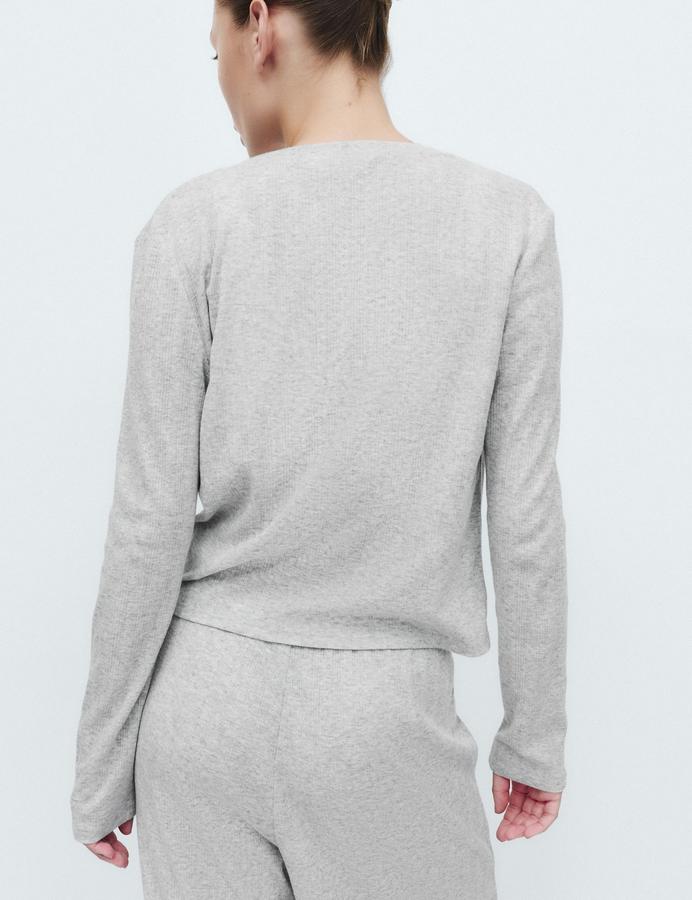Cotton Blend Pointelle Lounge Cardigan