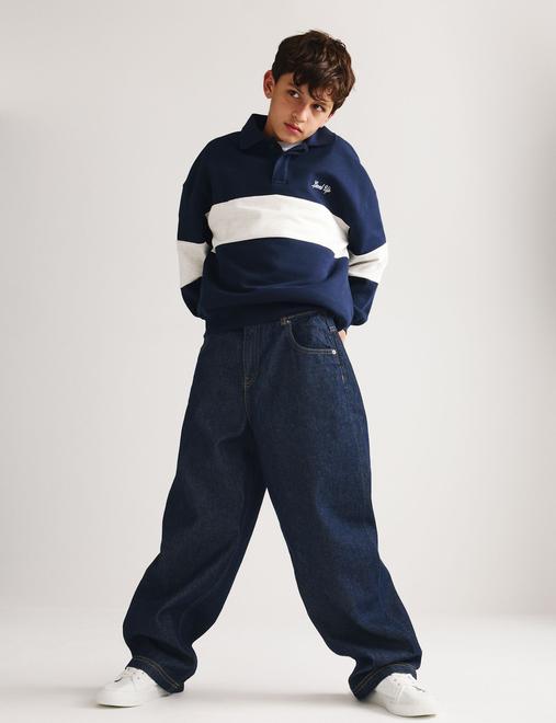 Relaxed Baggy Pure Cotton Jeans (6-16 Yrs)
