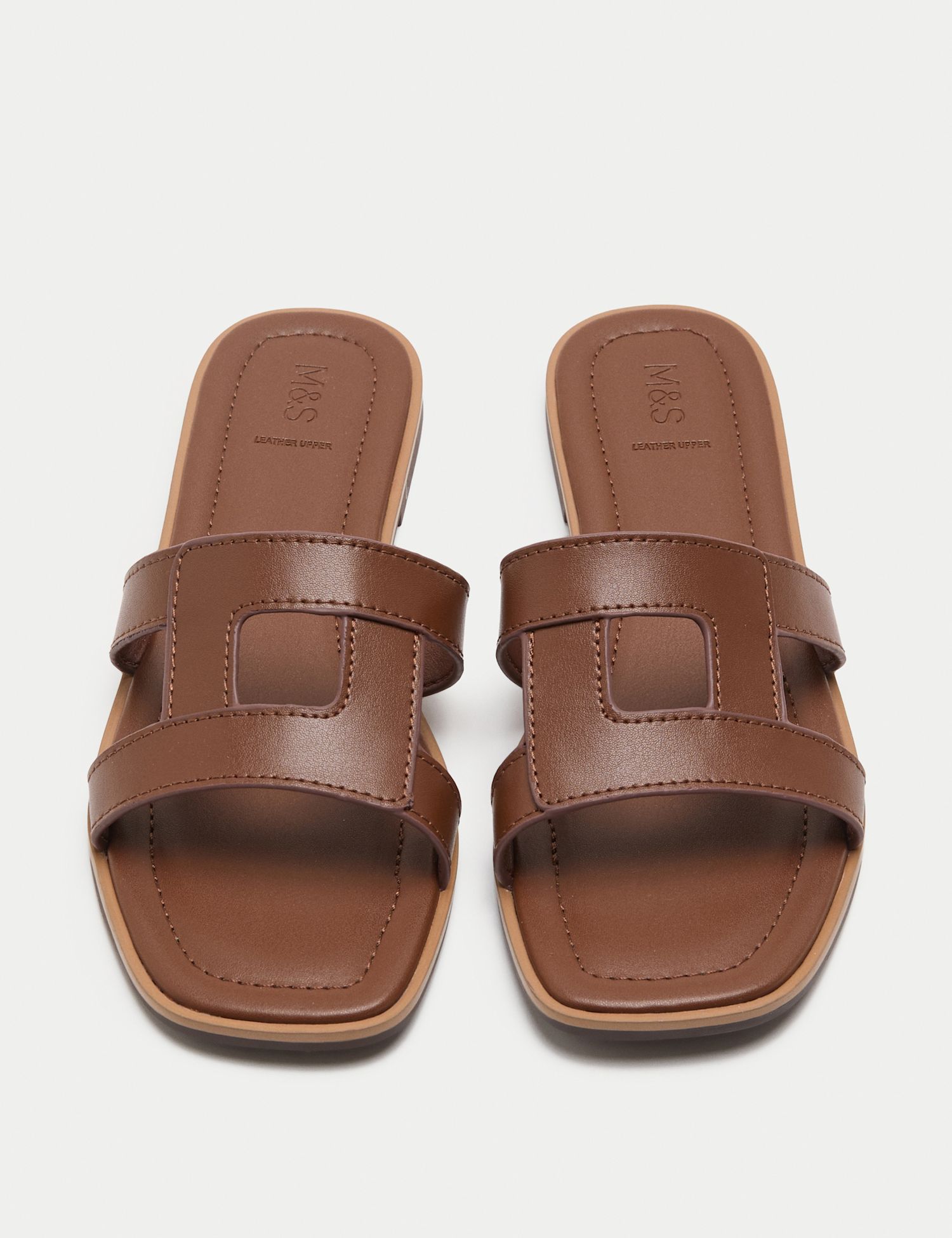Leather Flat Mule Sandals