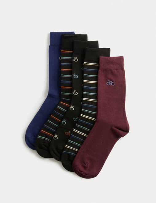 5 Pack Cool & Fresh™ Bike Cotton Rich Socks