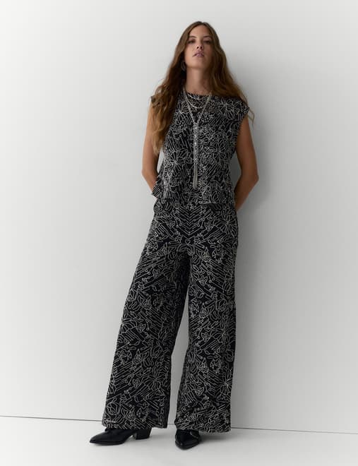 Embroidered Metallic Cami Top