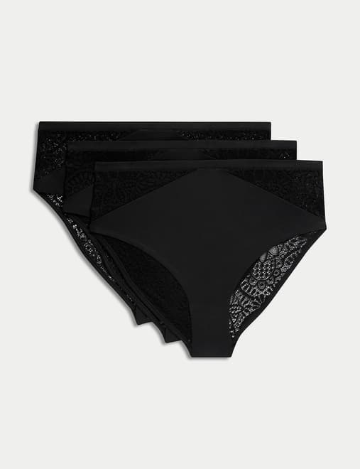 3pk Cotton Rich Brazilian Knickers, M&S Collection