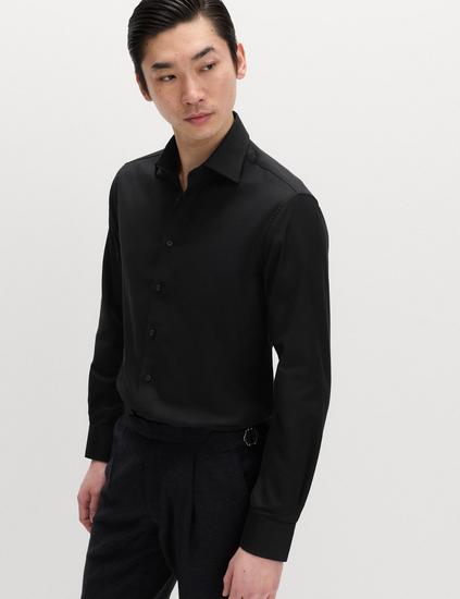 Slim Fit Luxury Cotton Twill Shirt