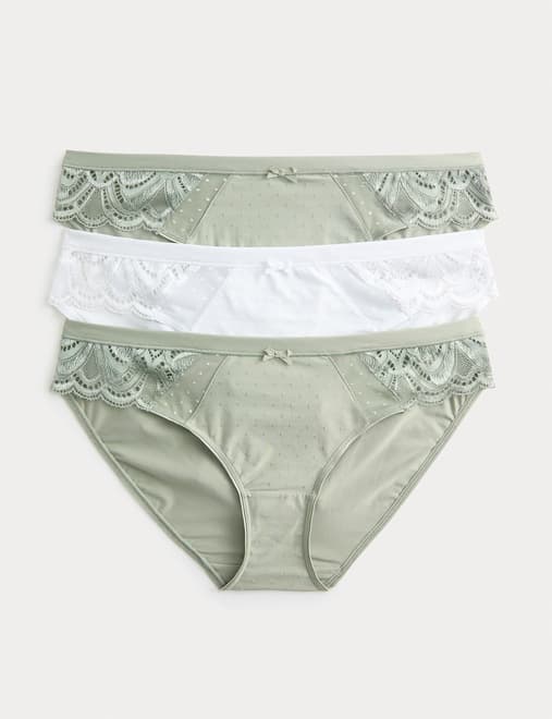3pk Amelia Lace Bikini Knickers