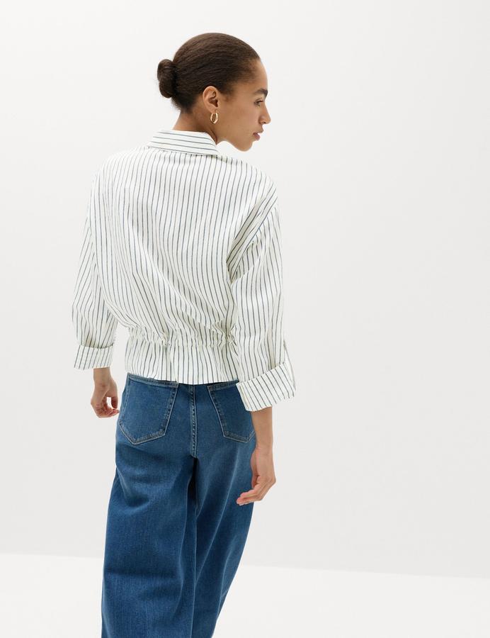 Striped Drawstring Waisted Shirt
