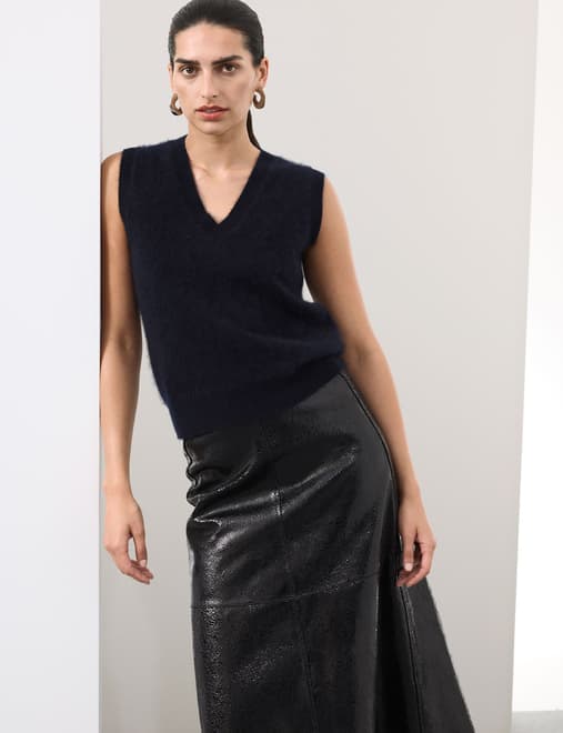 Wool Blend Brushed Tabard with Cashmere