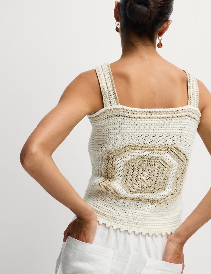 Cotton Rich Metallic Knitted Vest
