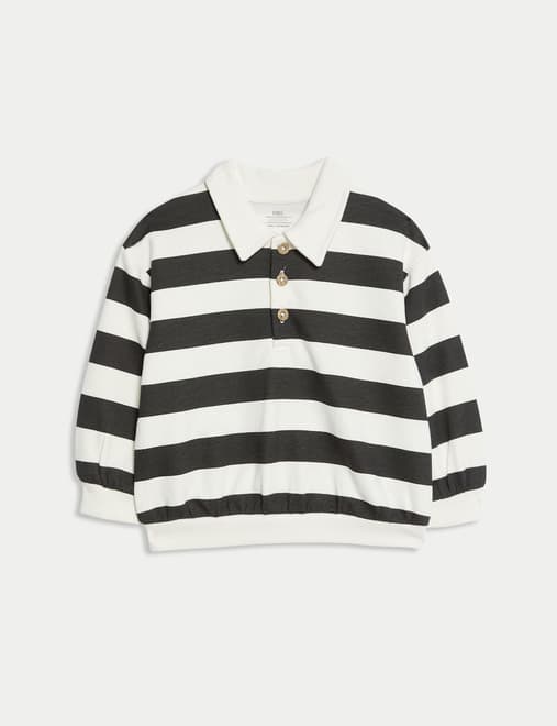 Cotton Rich Striped Rugby Sweatshirt (0-6 Yrs)
