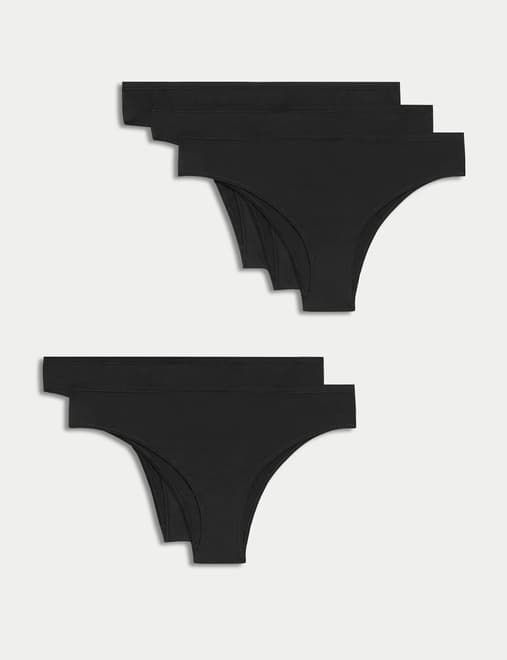 3pk Flexifit™ High Waisted Thongs, Body by M&S