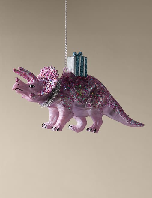 Pastel Glass Hanging Dinosaur Decoration