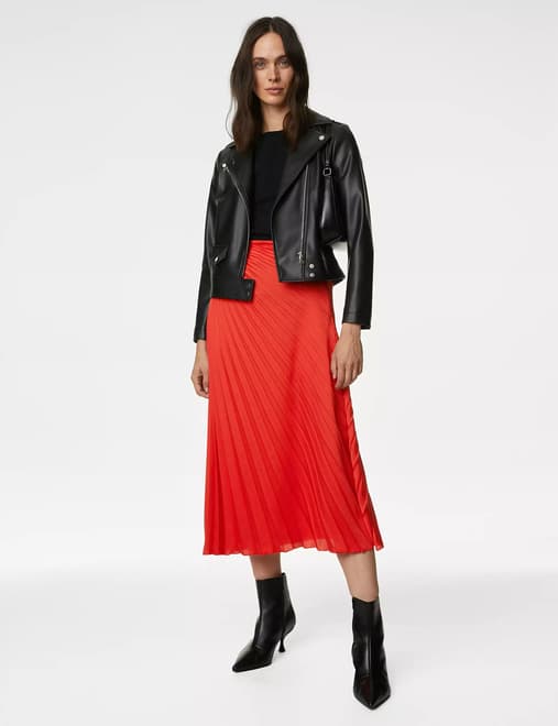 Plisse Midaxi Slip Skirt, M&S Collection