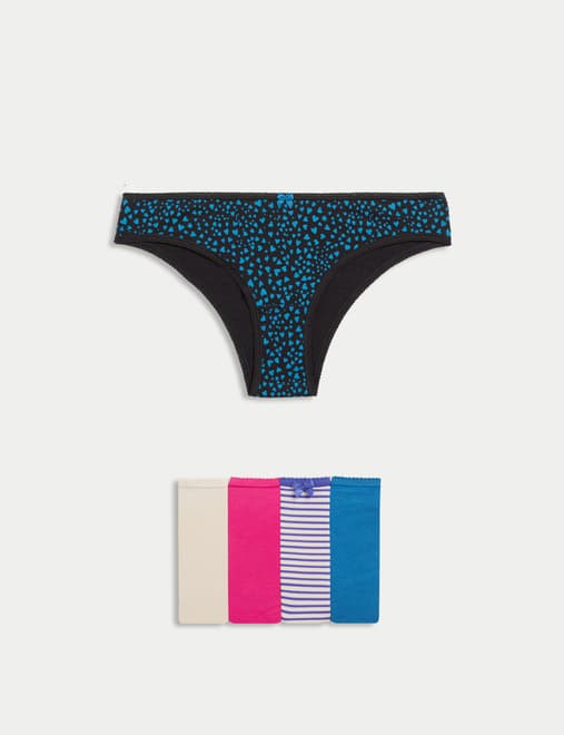 5pk Cotton Lycra™ Brazilian Knickers