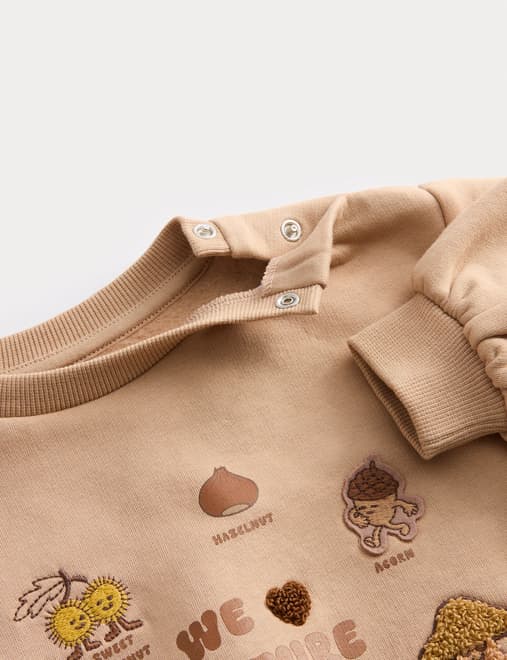 Cotton Rich Little Acorn Print Sweatshirt (0-3 Yrs)