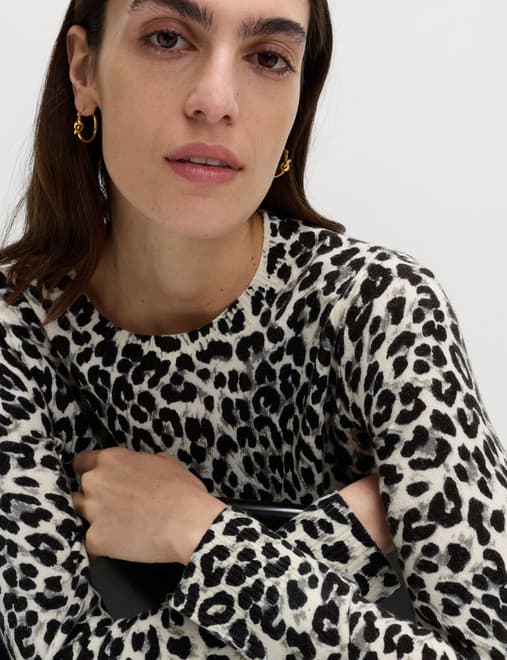 Animal Print Crew Neck Jumper