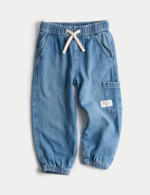 Relaxed Denim Cargo Jeans (2-8 Yrs)