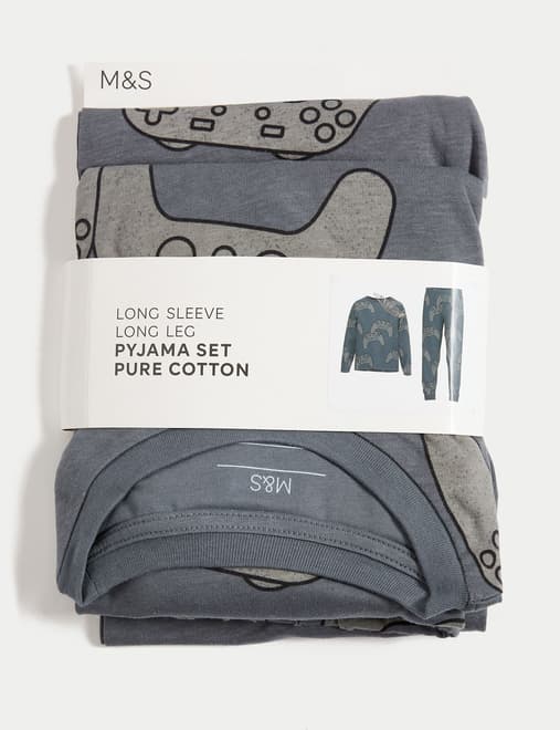 Pure Cotton Gaming Print Pyjamas (3-16 Yrs)
