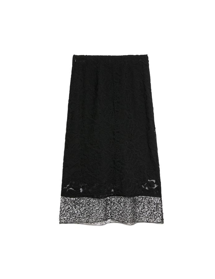 Embroidered A-Line Mid Rise Knee Length Skirt