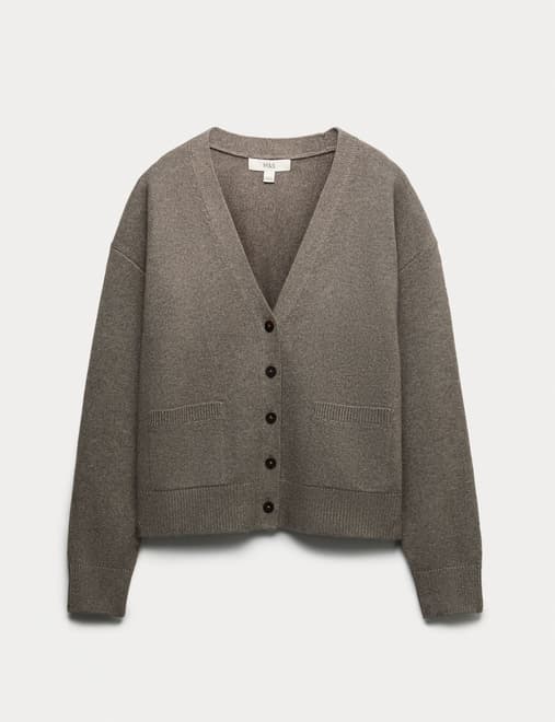 Air-Yarn V-Neck Button Through Cardigan