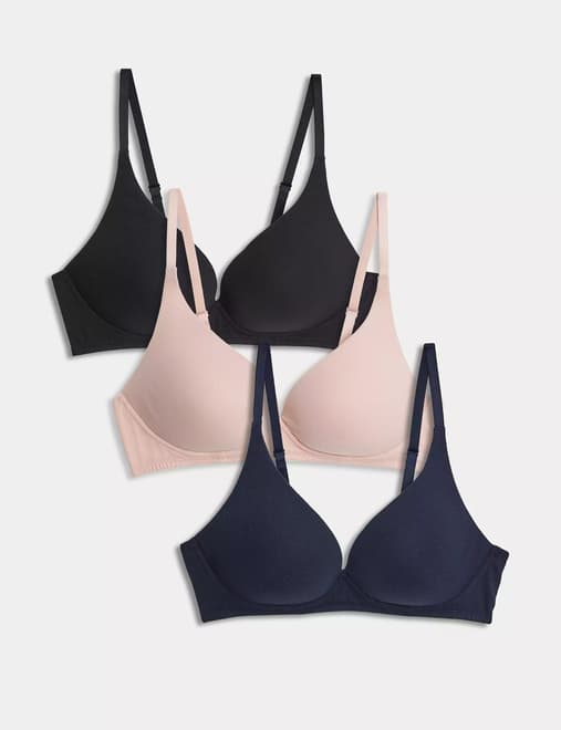 2pk Underwired Plunge T-Shirt Bras AA-D, M&S Collection