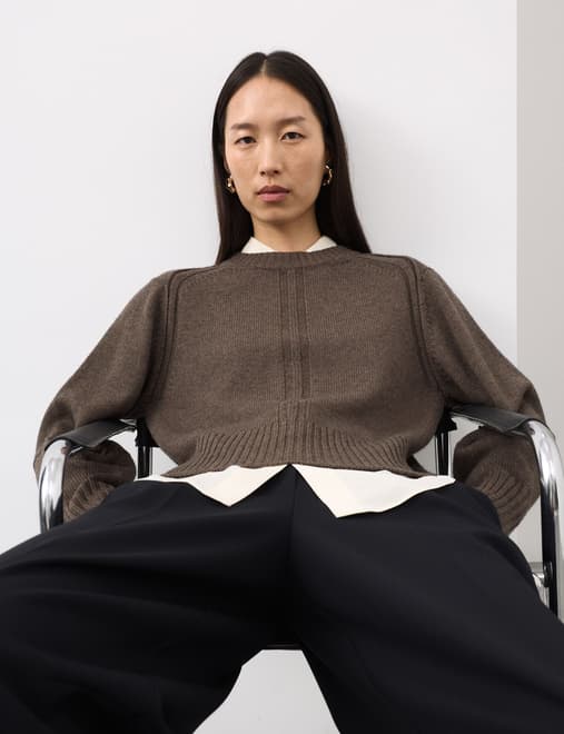 Merino Wool Rich Relaxed Jumper With Cashmere