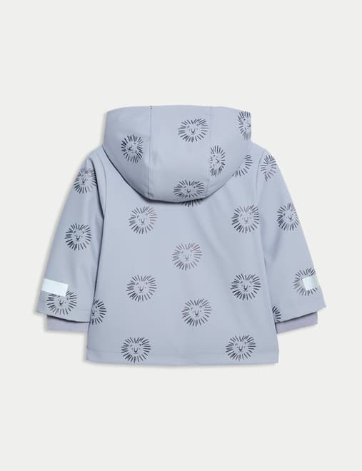 Lion Print Borg Lined Raincoat (3 Mths-3 Yrs)
