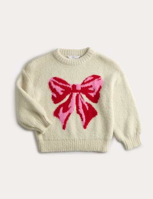 Fluffy Bow Jumper (1-8 Yrs)