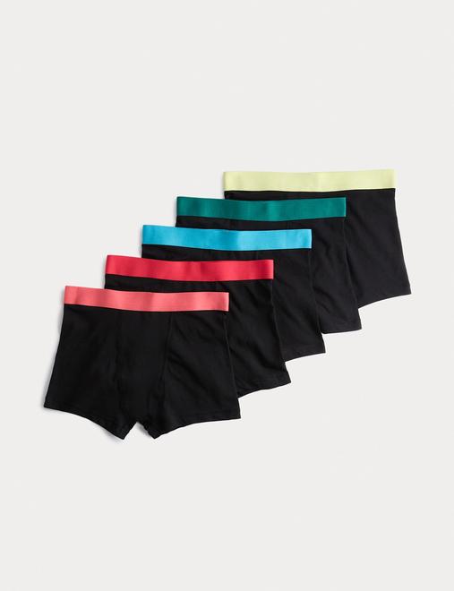 5pc Cotton with Stretch Bright Trunks (5-16 Yrs)