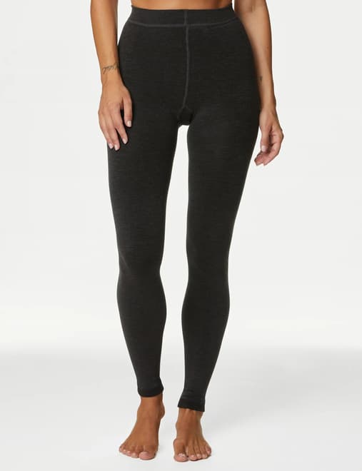 Marks & Spencer Women's Heatgen Plus Fleece Thermal Underwear Leggings,  Black, 12: Buy Online at Best Price in UAE 