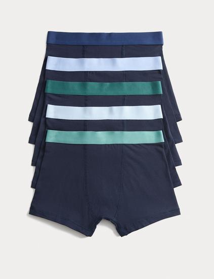 5 Pack Cotton with Stretch Trunks (5-16 Yrs)