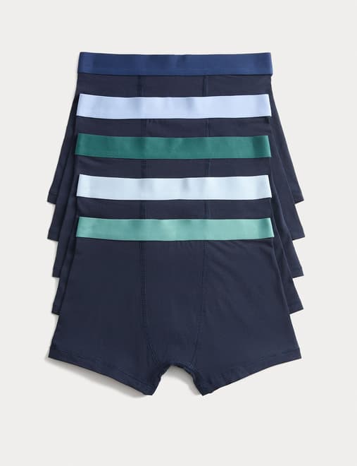 5pk Cotton Rich Trunks (5-16 Yrs)