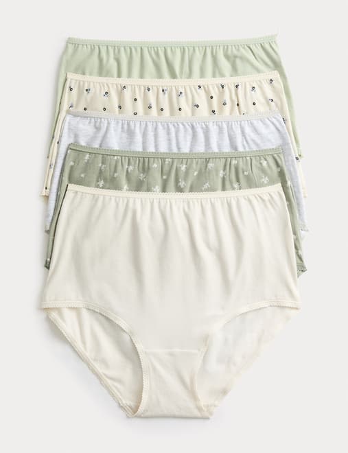 5pk Cotton Lycra™ Printed Full Briefs