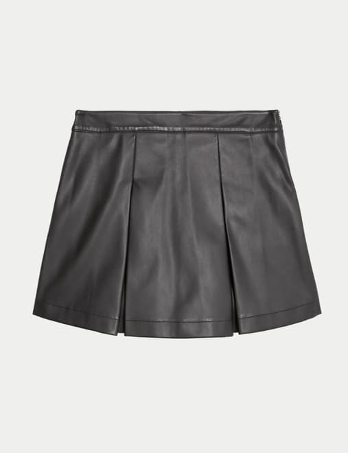 Leather pleated skirt m&s online