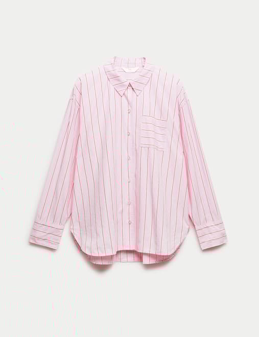 Pure Cotton Poplin Striped Pyjama Top