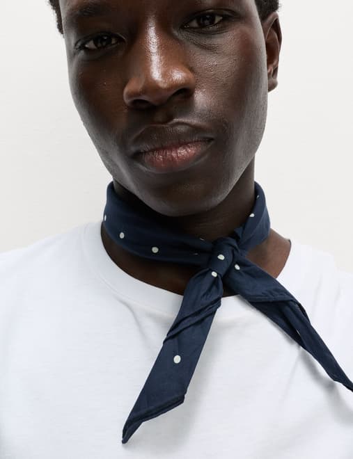 Pure Cotton Polka Dot Print Scarf
