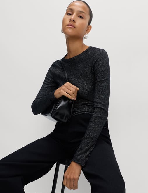 Cotton Rich Sparkly Ribbed Top