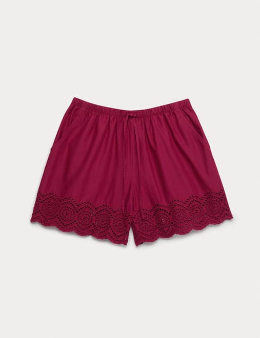 Pure Cotton Broderie Shorts