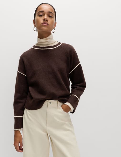 Tipped Detail Relaxed Fit Jumper