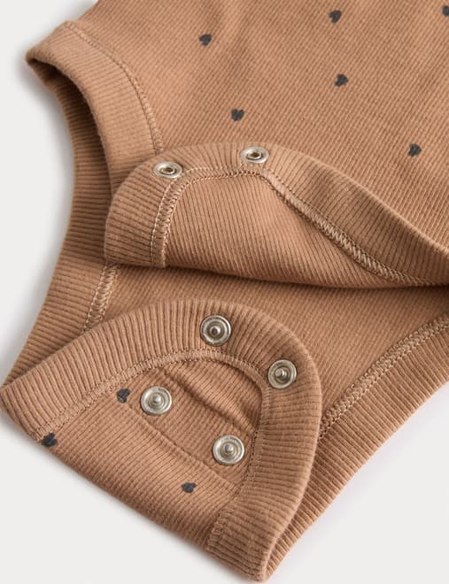 3pk Cotton Rich Heart Long Sleeved Bodysuits (0 Mths-3 Yrs)