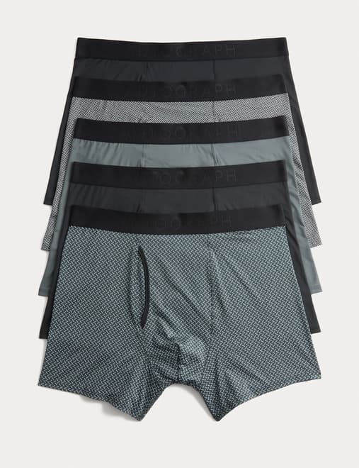 5pk Microskin Geometric Stretch Trunks