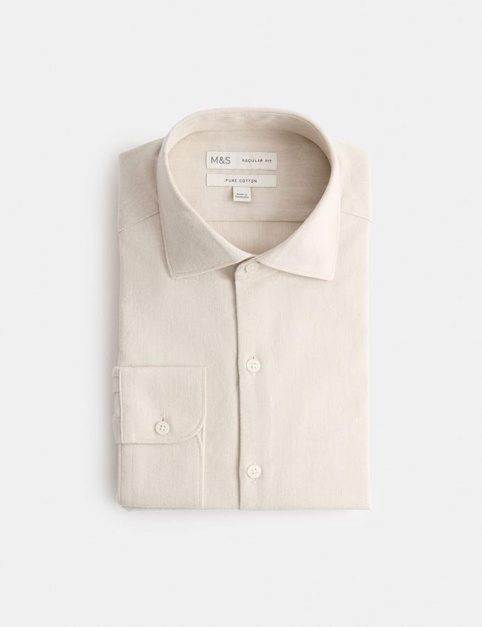 Regular Fit Easy Iron Marl Shirt