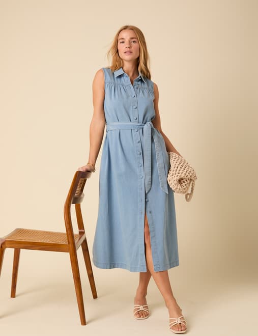 Denim Pippa Shirt Dress Plain