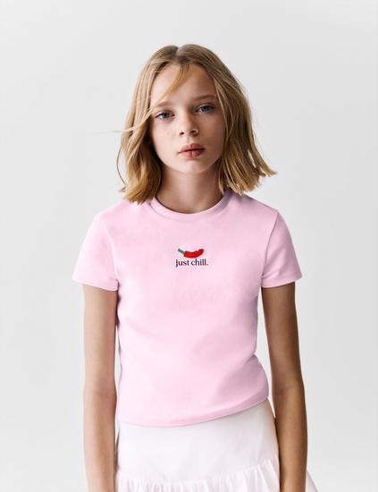 Cotton Rich Fitted Slogan T-Shirt (2-16 Yrs)
