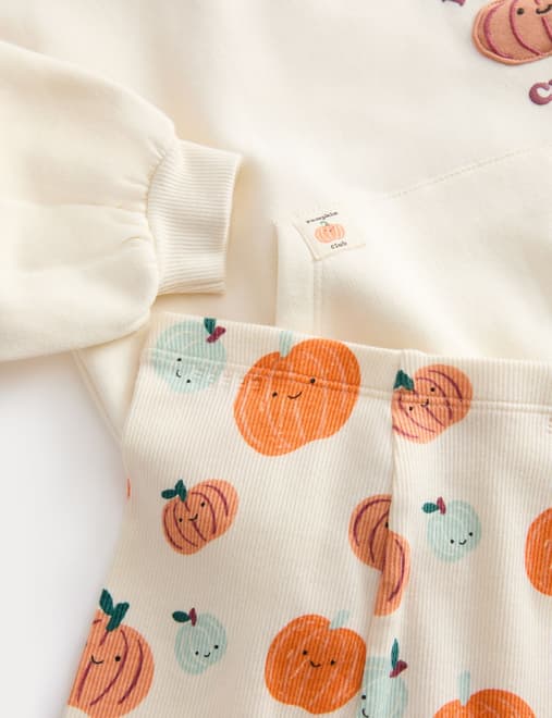2pc Cotton Rich Pumpkin Outfit (0-3 Yrs)
