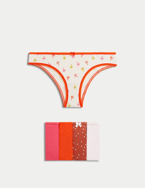 5pk Cotton Lycra™ Brazilian Knickers