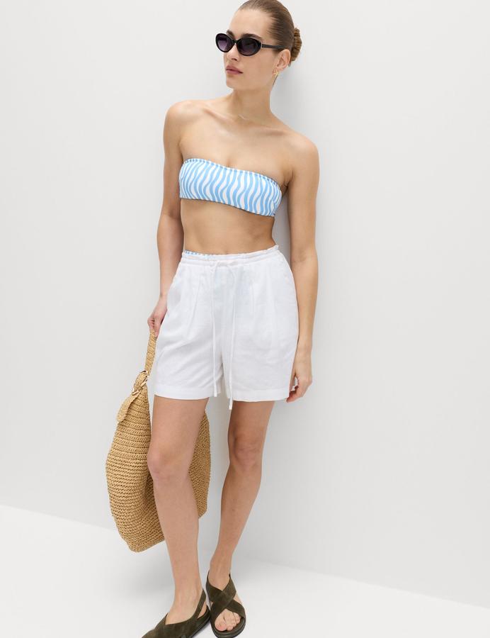 Printed Bandeau Bikini Top