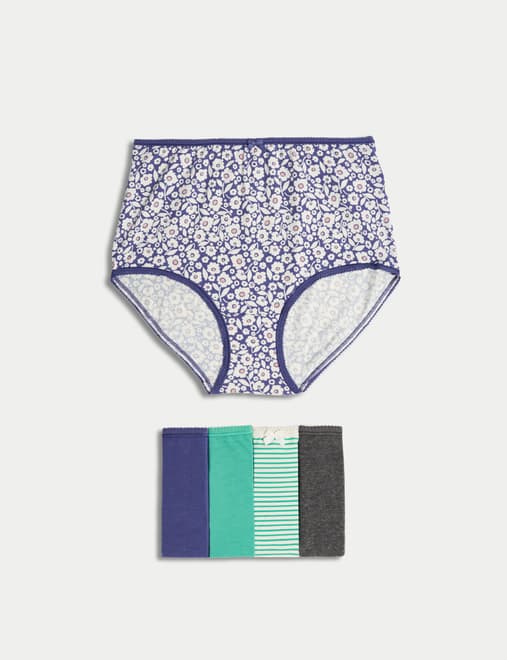 5pk Cotton Lycra™ Printed Full Briefs